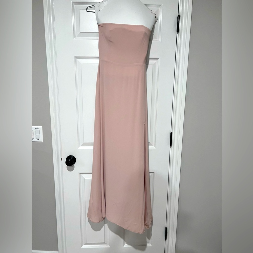 Reformation strapless dress Champagne